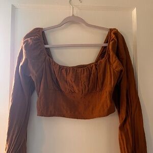 “Wild Fable” cotton smocked crop top